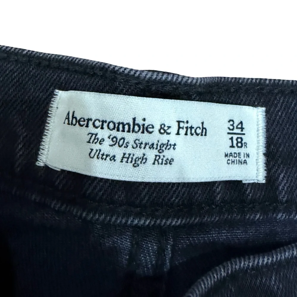 🖤 Abercrombie & Fitch 90s Straight Ultra High Rise Jeans Black‎ Mixed Size 34